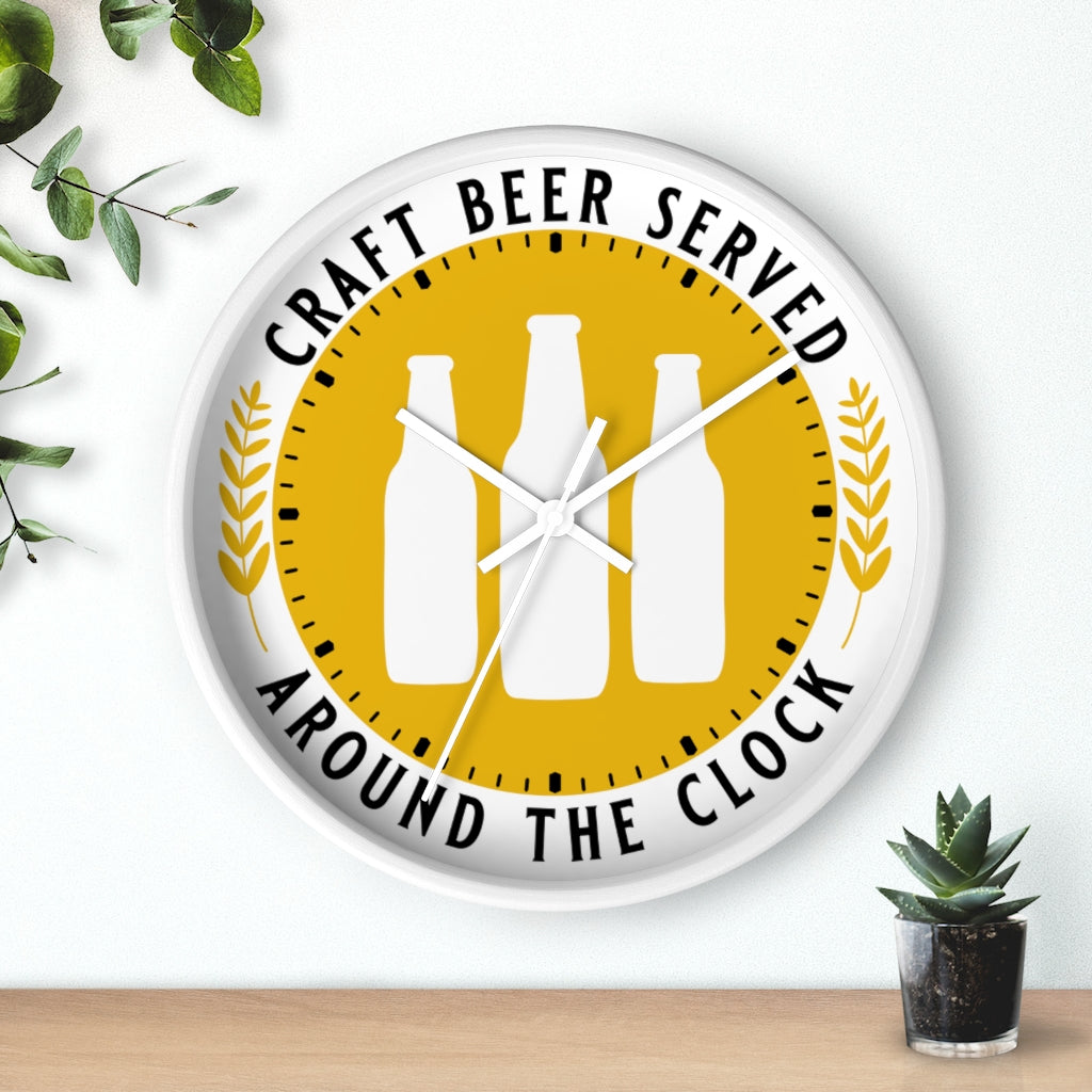 Craft Beer Served Around The Clock Wall clock