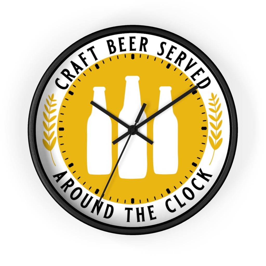 Craft Beer Served Around The Clock Wall clock