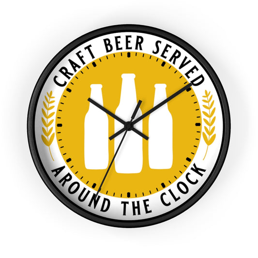 Craft Beer Served Around The Clock Wall clock