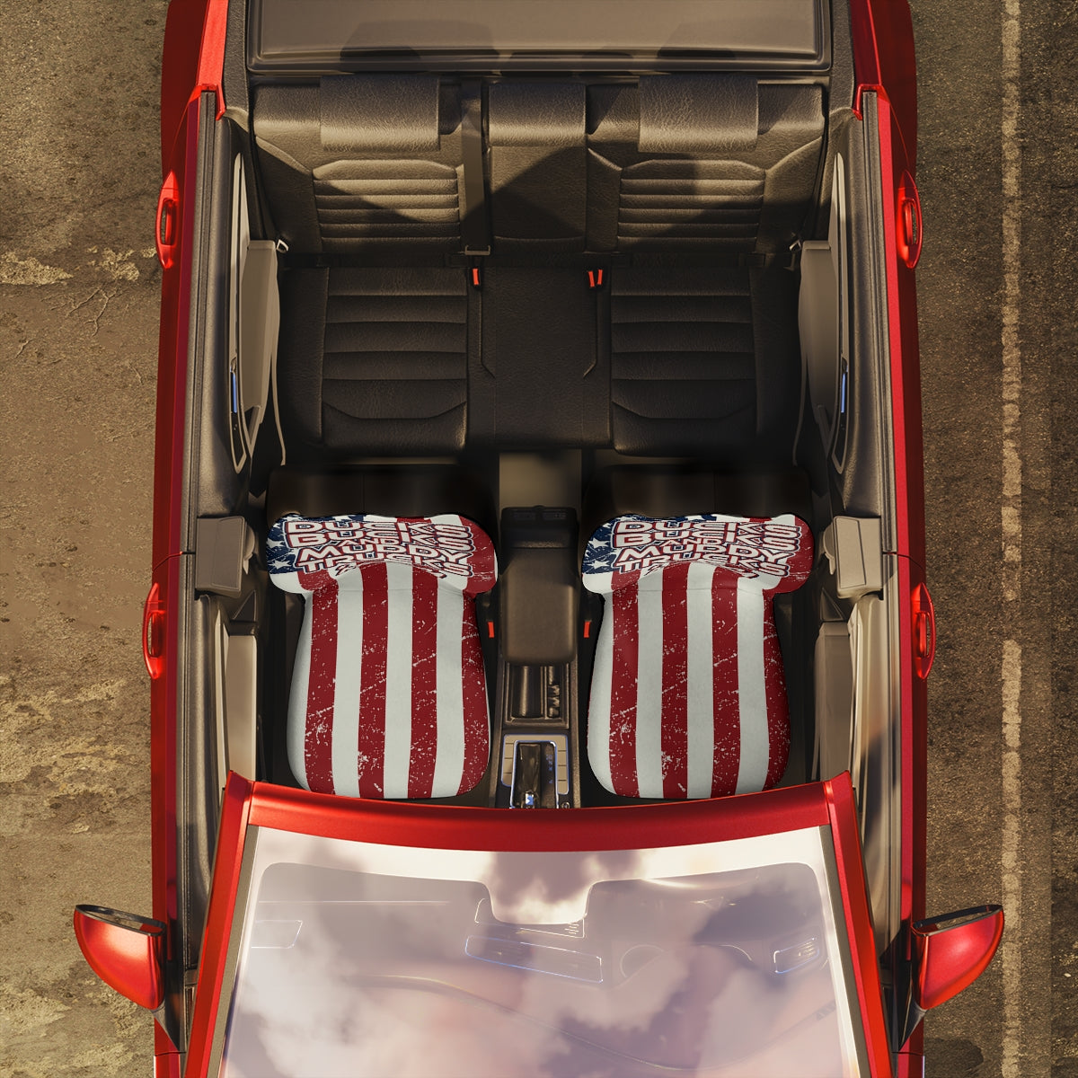 Ducks Bucks & Muddy Trucks - Seat Covers - Patriotic American Flag