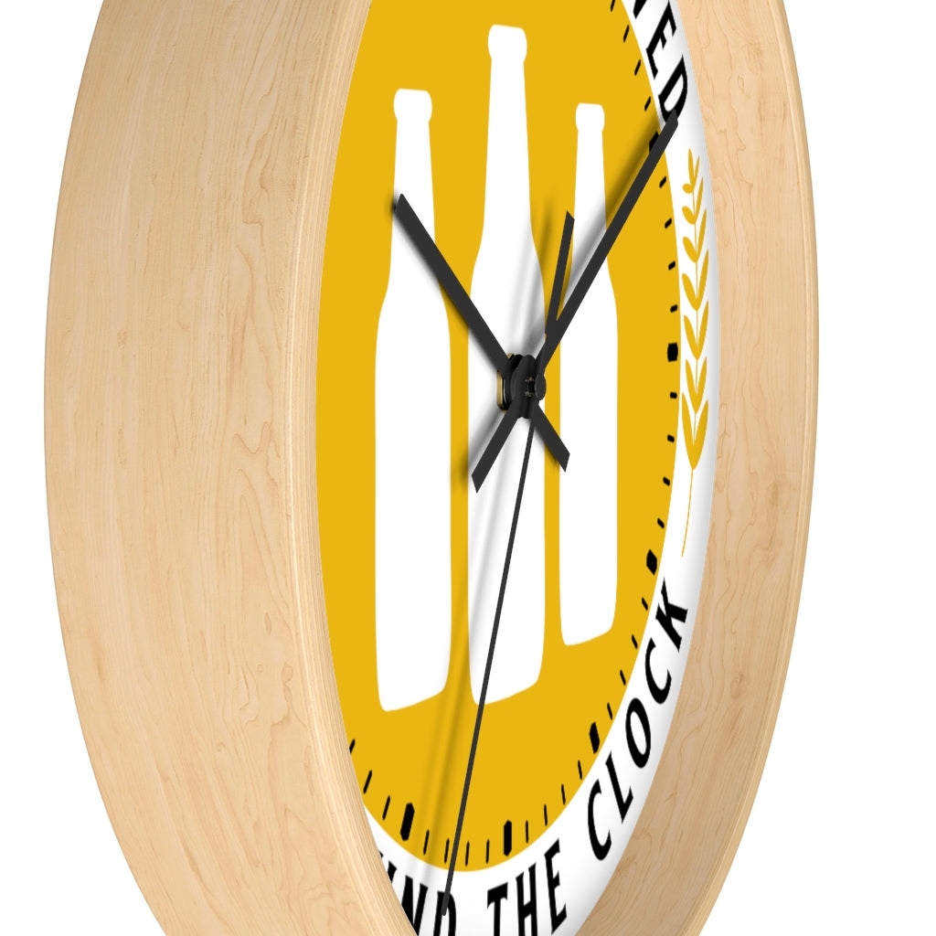 Craft Beer Served Around The Clock Wall clock