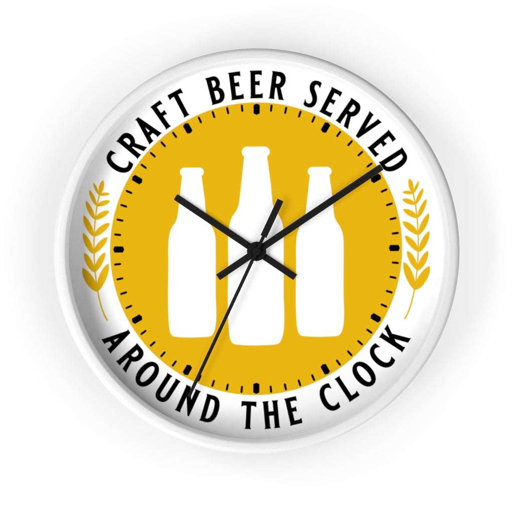 Craft Beer Served Around The Clock Wall clock