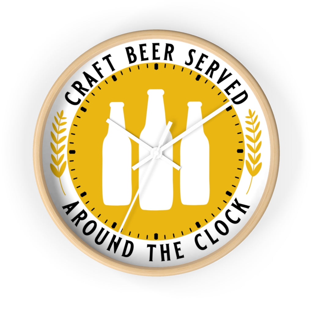 Craft Beer Served Around The Clock Wall clock