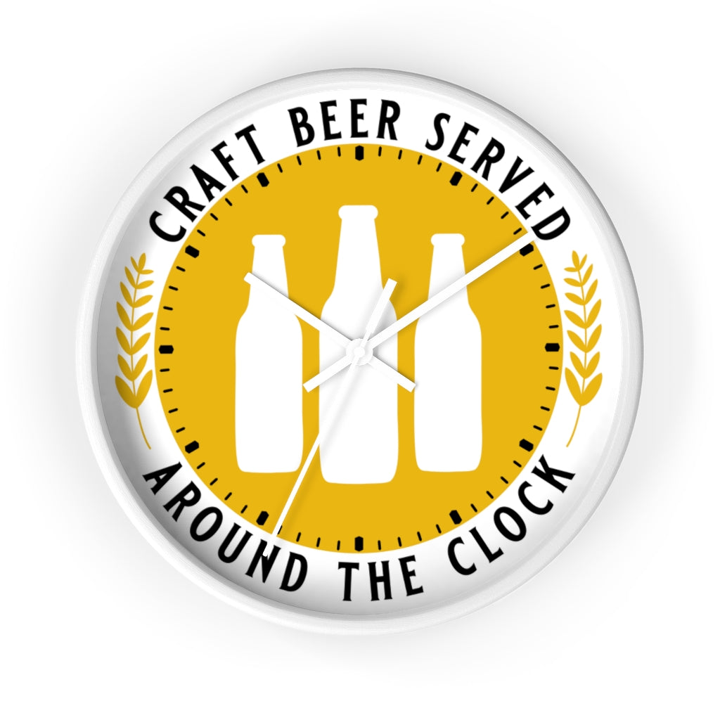 Craft Beer Served Around The Clock Wall clock