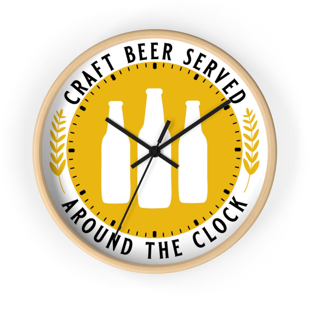 Craft Beer Served Around The Clock Wall clock